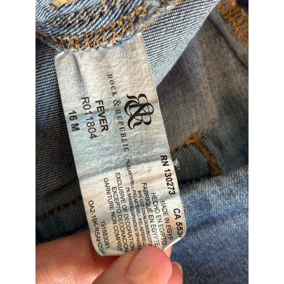 Rock & Republic Women's 16 Fever Pull On Slimming Cure Denim Rx Jeans Stretch - Picture 5 of 10